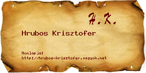 Hrubos Krisztofer névjegykártya