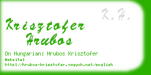 krisztofer hrubos business card